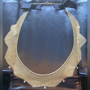 Tiffany & Co. Diamond Yellow Gold 18k  Mesh Bib Necklace